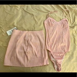 Zara skirt & bodysuit Set in Light Pink Floral